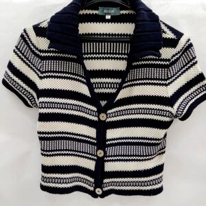 Bally Black and White Cardigan Sweater